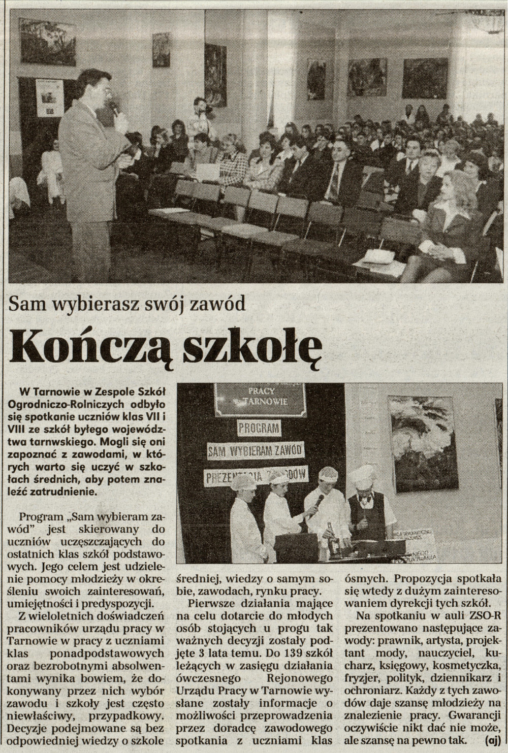 Publikacja w Gazecie Tarnowskiej, Tarnów 22.02.1999 r.