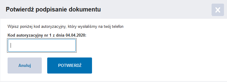 Instrukcja podpisania umowy profilem zaufanym-  zrzut ekranu